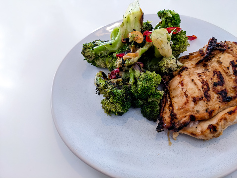 Healthy Plate of Grilled Chicken and Broccoli