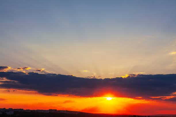 istock Sunset on horizon over the city 1497481142
