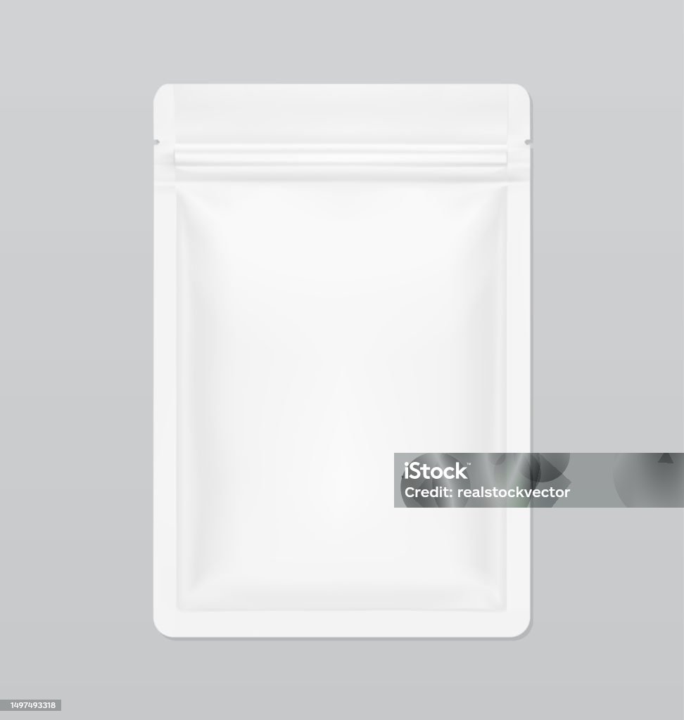 Clean Pouch Design Hyper Realistic Clean Pouch Bag Mockup Vector Illustration Front View ...
