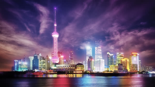 Shanghai. China. Shine of Financial District.
