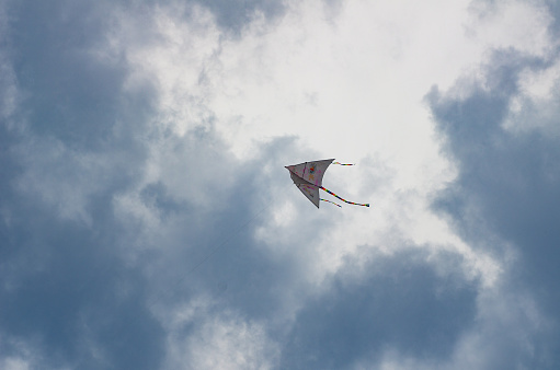 Germany, Berlin, September 16, 2023, - A kite flies in the sky, Berlin Tempelhof