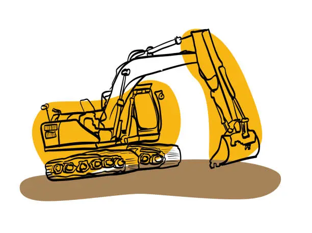 Vector illustration of ConstructionEquipmentRentalBackhoe 2