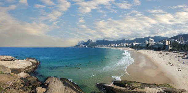 istock Panoramic view of Arpoador and Ipanema beach in Rio de Janeiro Brazil 1497525841