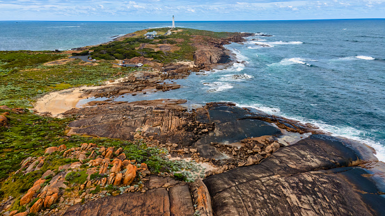 Augusta, WA - Australia 12-10-2022 Cape Leeuwin Lighthouse has stood majestically as a sentinel to help protect shipping off WAs treacherous South West coast in Augusta.