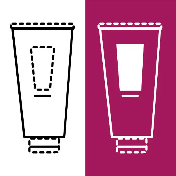 Vector illustration of container of cream or hair dye icon