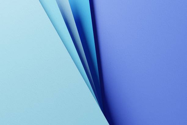 istock Blue pastel color paper geometric flat background 1497556241