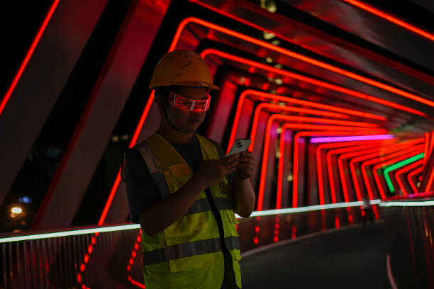 istock Workers wear smart glasses to use mobile phones 1497571651