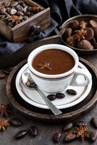 istock Hot cocoa drink with chocolate  candy truffles 1497575882