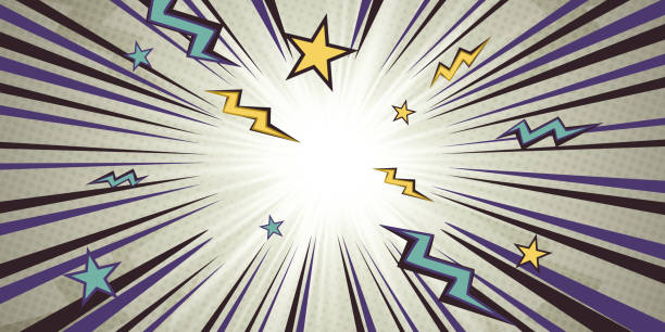 абстрактные солнечные лучи векторная иллюстрация фон с зажигающей молнией и полутоном - zapping stock illustrations