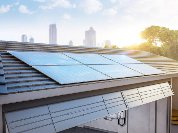 istock Solar panels on house roof 1497579728