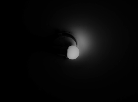 Black and white picture of lighting bulb