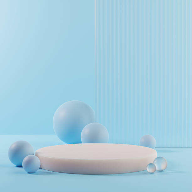 istock Podium scene or 3D round pillar stand scene and winner pedestal in studio on minimal background 1497588351