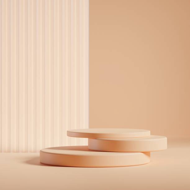 istock Podium scene or 3D round pillar stand scene and winner pedestal in studio on minimal background 1497590109
