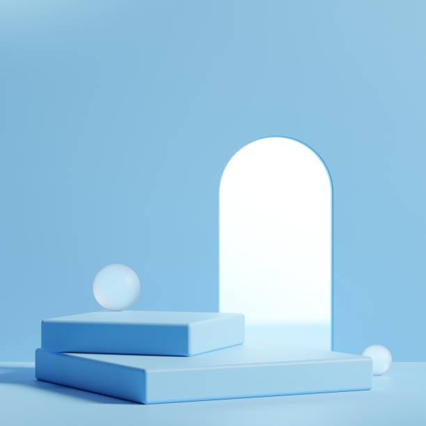 istock Podium scene or 3D round pillar stand scene and winner pedestal in studio on minimal background 1497590280