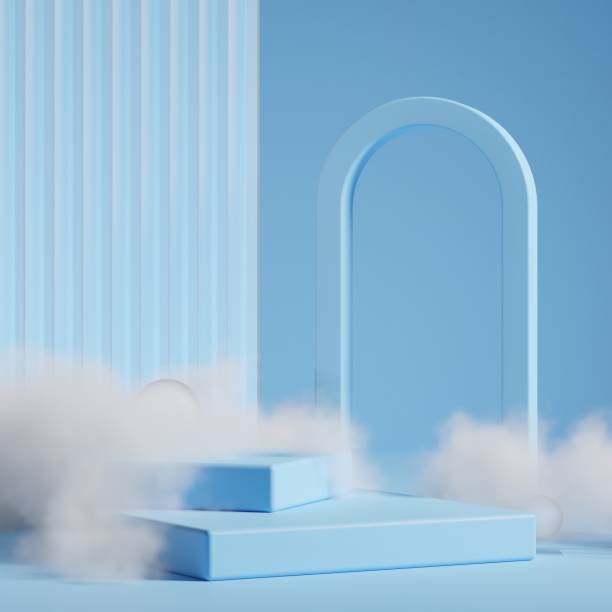 istock Podium scene or 3D round pillar stand scene and winner pedestal in studio on minimal background 1497592584