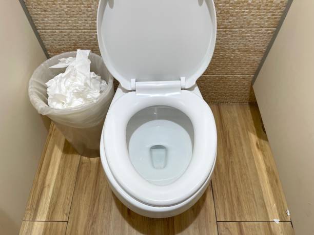 istock White ceramic toilet bowl in public restroom 1497592591
