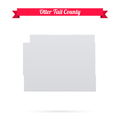 Map of Otter Tail County - Minnesota, isolated on a blank background and with his name on a red ribbon. Vector Illustration (EPS file, well layered and grouped). Easy to edit, manipulate, resize or colorize. Vector and Jpeg file of different sizes.