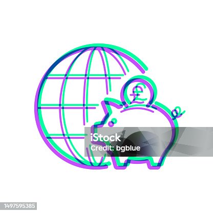 istock Global pound savings. Icon with two color overlay on white background 1497595385