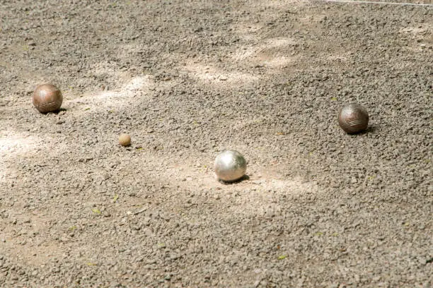 Photo of Petanque balls closeup