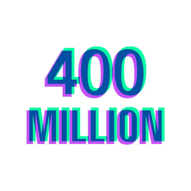 Vector illustration of 400 Million. Icon with two color overlay on white background