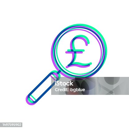 istock Magnifying glass with Pound sign. Icon with two color overlay on white background 1497595902