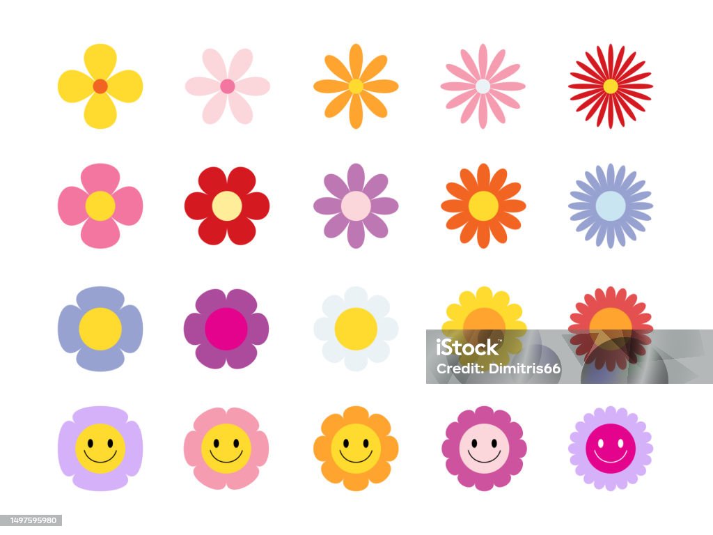 Ensemble d’icônes de fleur - clipart vectoriel de Fleur - Flore libre de droits Ensemble d’icônes de fleur - clipart vectoriel de Fleur - Flore libre de droits