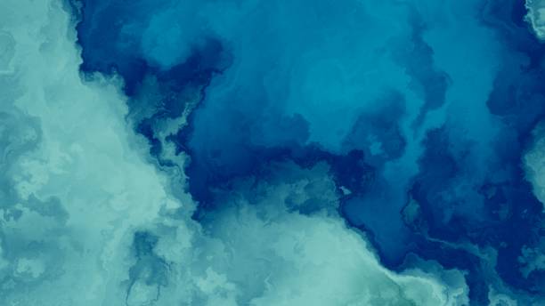 istock abstract artificial watercolor texture, creative liquid acrylic art marbling background, trendy ocean blue wallpaper 1497596073