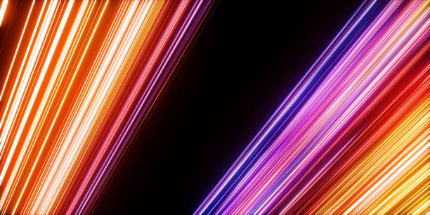 istock 3d, neon, lines, background, panoramic, wallpaper, abstract, geometric, simple, glow, light, spectrum, stripe, thread, trajectory, light drawing, track, black, energy, dynamic, ultraviolet, data, beam, laser, technology, glowing path, isolated, modern, mi 1497596690