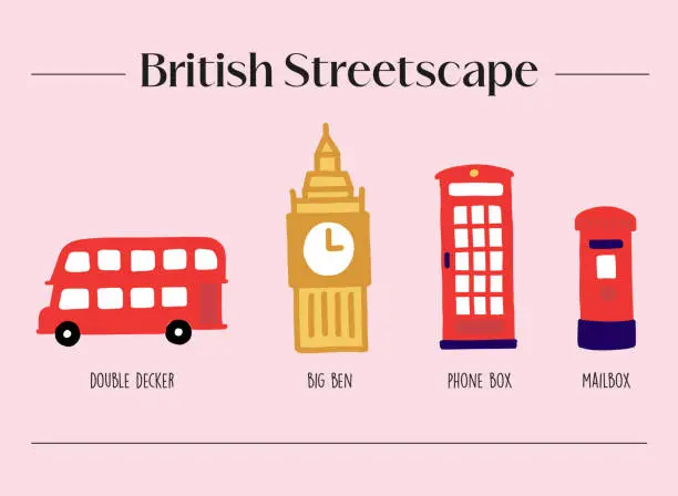 Vector illustration of British Streetscape