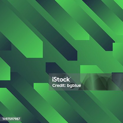 istock Abstract design with geometric shapes - Trendy Green Gradient 1497597987