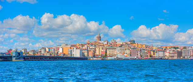 Istanbul with Hagia Sophia in the background and Bosporus Bay