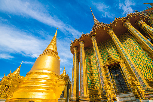 Temple of the Emerald Buddha Wat Phra Kaew Grand palace  at Bangkok, Thailand