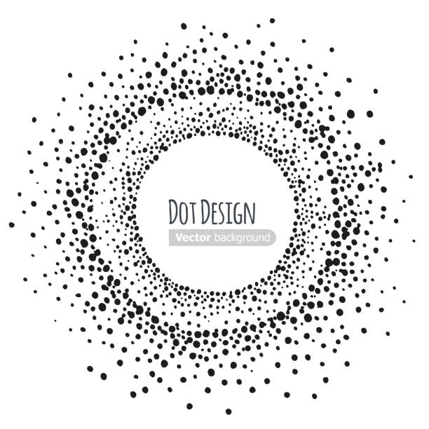 Abstract hand drawn dots frame vector art illustration