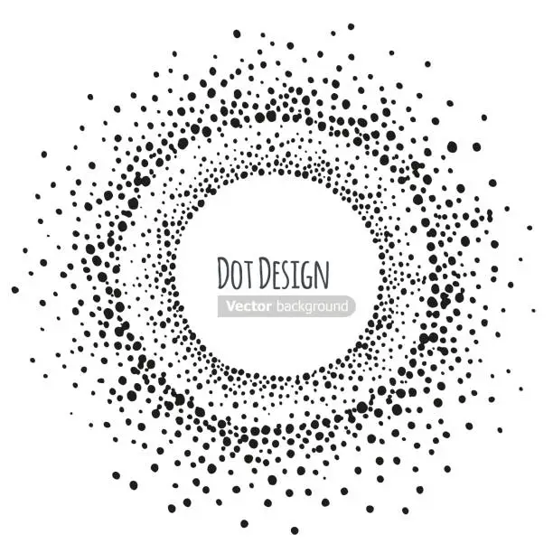 Vector illustration of Abstract hand drawn dots frame
