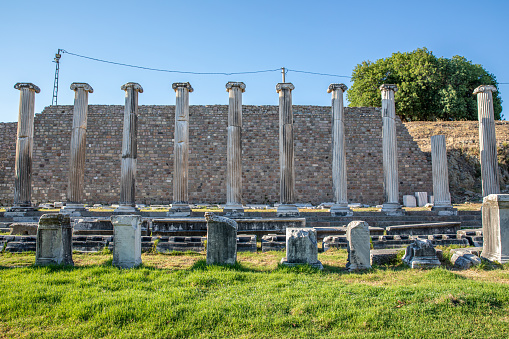 Ruins of the city of Asklepion, Bergama, Pergamon, Izmir, Turkey.