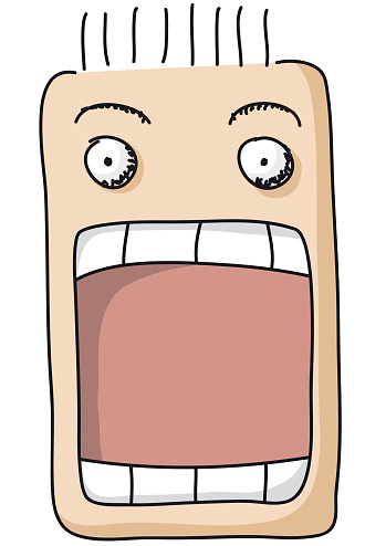 Shouting open mouth character vector illustration