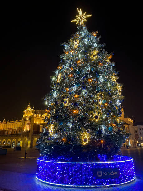 istock Illuminated Christmas tree in Krakow, Poland 1497620303