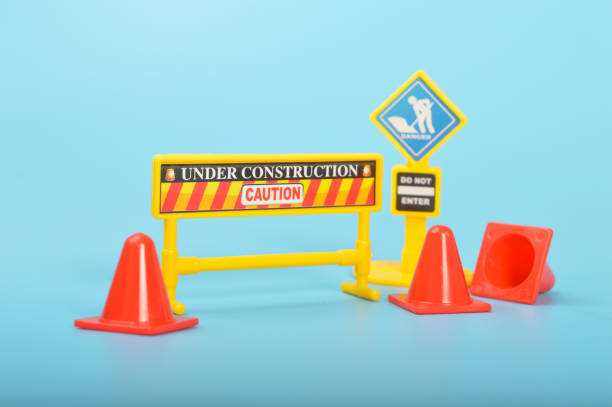 istock Do Not Enter warning sign symbol with blue background. 1497622110