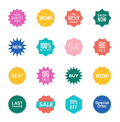 Vector illustration of Sales, Marketing Bursts and Badges