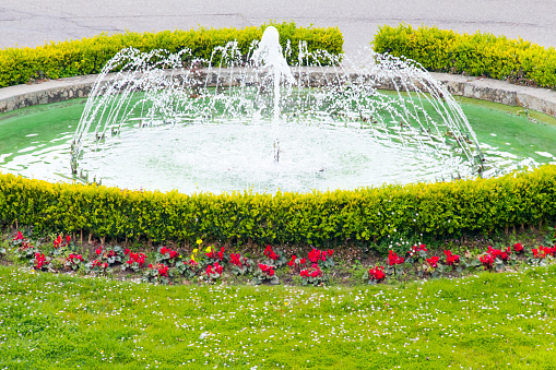 Vienna, Austria. June, 20 - 2013: The Hochstrahlbrunnen fountain in Vienna, Austria.