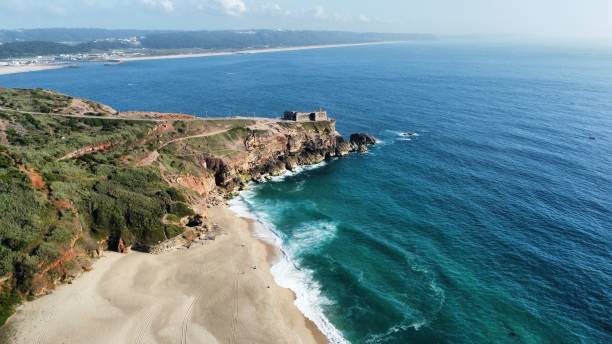 istock Drone shot over Nazare aerial view 1497641446