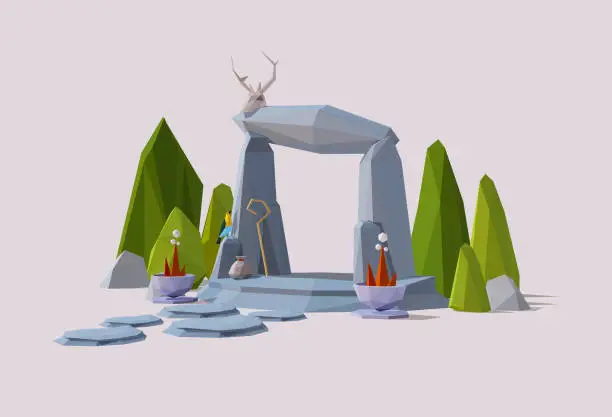 Vector illustration of Portal Low Poly