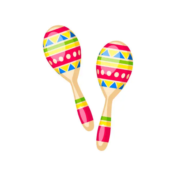 Vector illustration of Barranquilla carnival maracas musical instrument