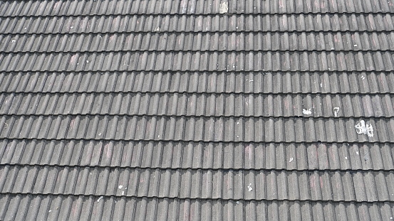 Pattern of black roof tile for background
