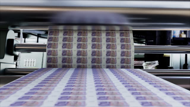 British pound banknotes being printed