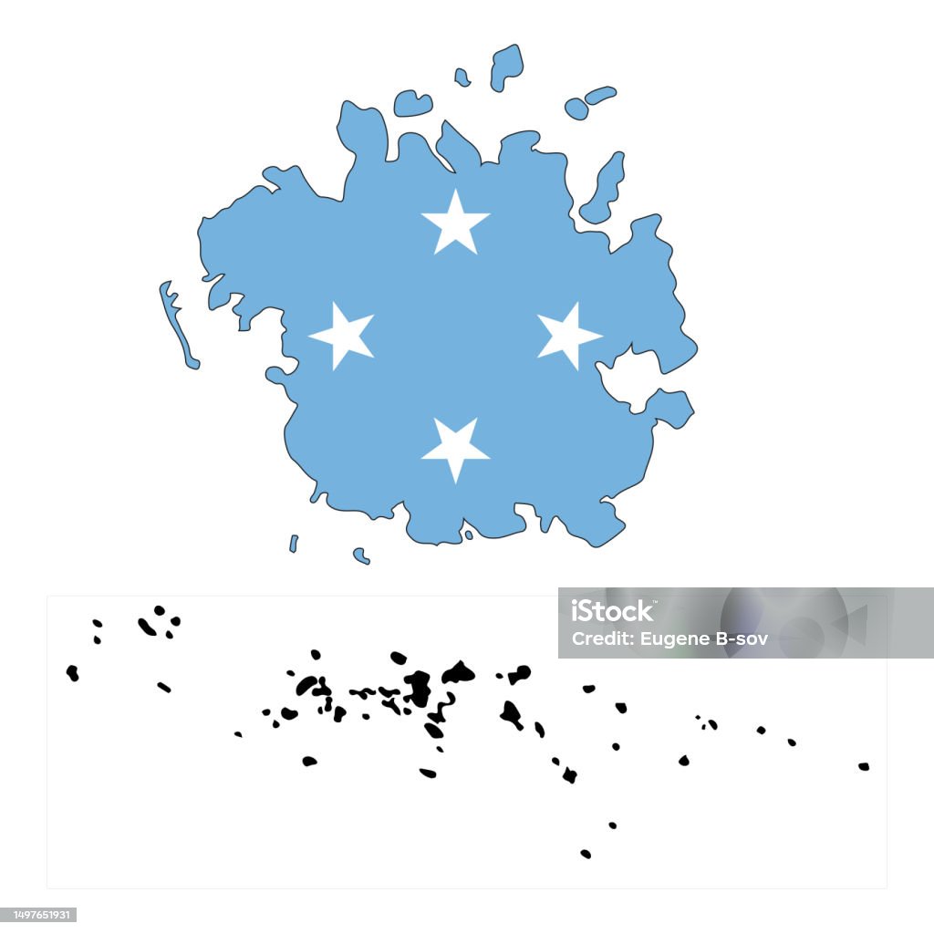 Flagge Der Föderierten Staaten Von Mikronesien Einfache Illustration
