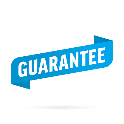 Guarantee - Ribbon, Banner, Label Template. Vector Stock Illustration with Text