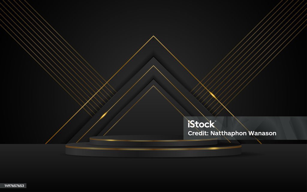 Podium Triangular Black Podium Has A Black Triangular Shape Stock Illustration - Download ...