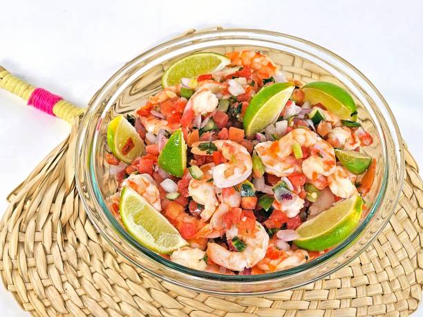 istock Fresh Shrimp Salad With Lime Slices 1497661361