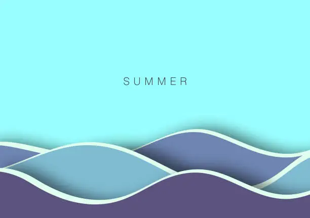 Vector illustration of Abstract Sea Wave Summer Concept Template